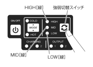 HiKOKI　コードレス冷温庫　UL 18DA(XM)　電源スイッチ　使い方③